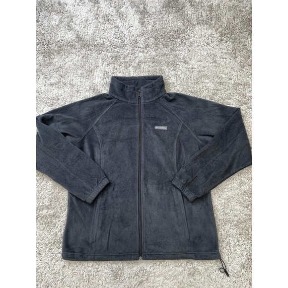 Columbia Fleece Jacket Womens 1X Gray Full Zip Plus Mock Neck Pockets NW6439 - Picture 1 of 9